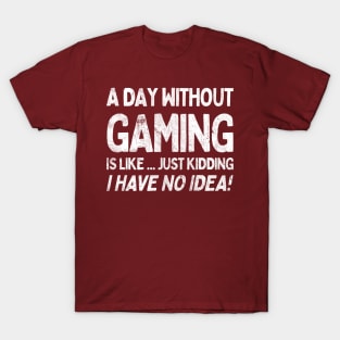 A Day Without Gaming Is Like.... Just Kidding I Have No Idea T-Shirt